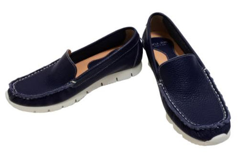 【arui_toe 3950 ネイビー】本革コンフォートスリッポン